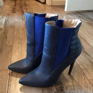 Navy/Royal Blue Pointy heeled booties
